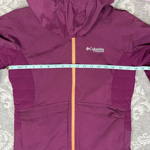 Columbia Unisex Puffer Jacket L Purple Omni-Heat Winter Hooded - Picture 3 of 8